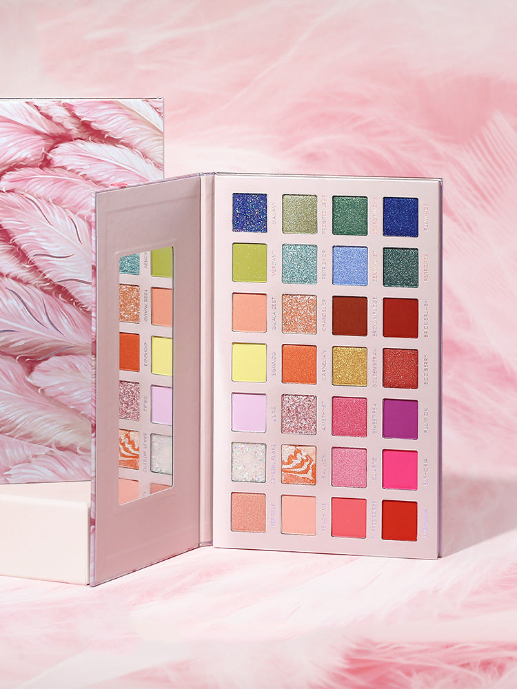 Matte Glitter Pearlescent Net Red Eyeshadow Palette