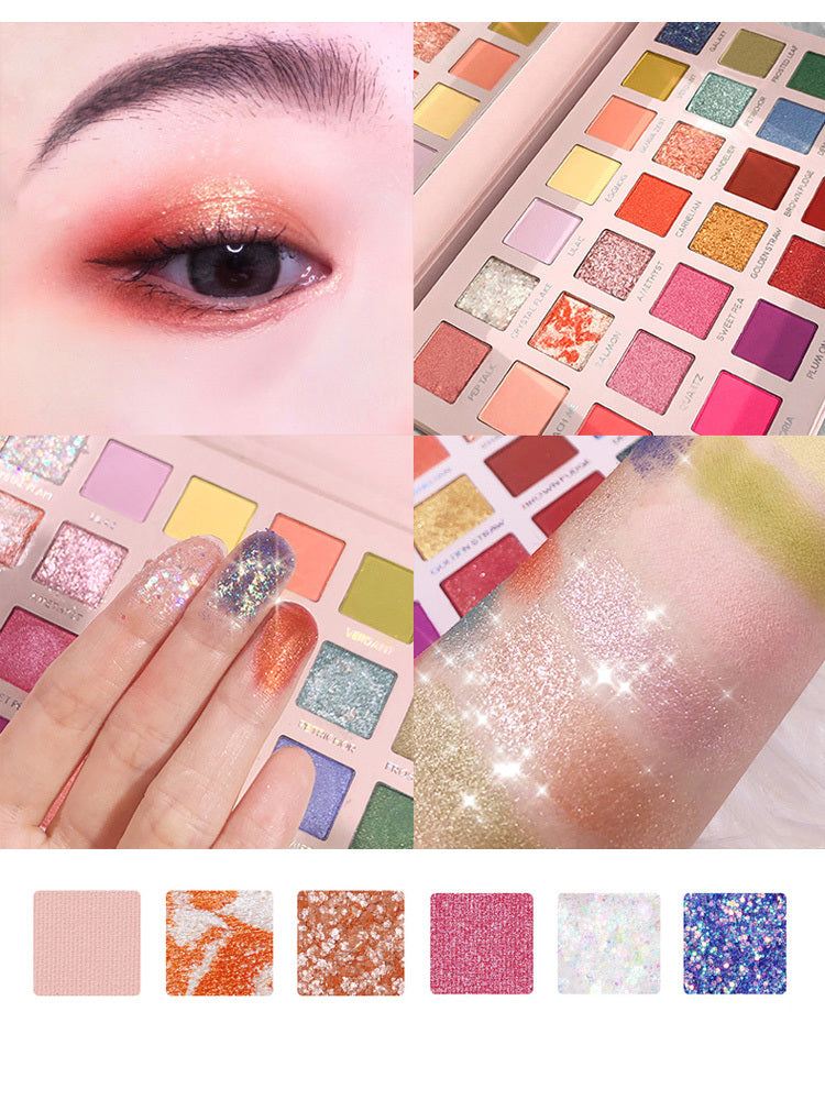 Matte Glitter Pearlescent Net Red Eyeshadow Palette