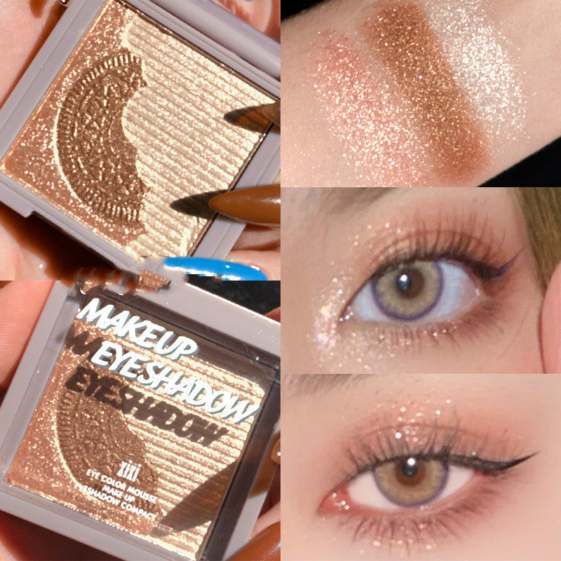 Eyeshadow Palette Three-color Sandwich Pearl Glitter Earth Color