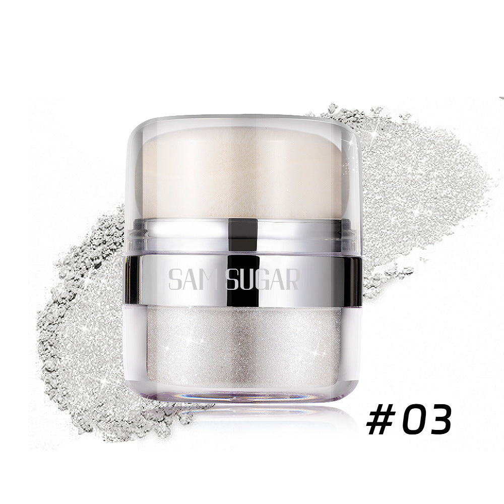 SAM SUGAR Air Cushion Highlight Glitter Powder Multifunctional Three-dimensional Repair Brightening Shimmer Eyeshadow Body Pat Powder