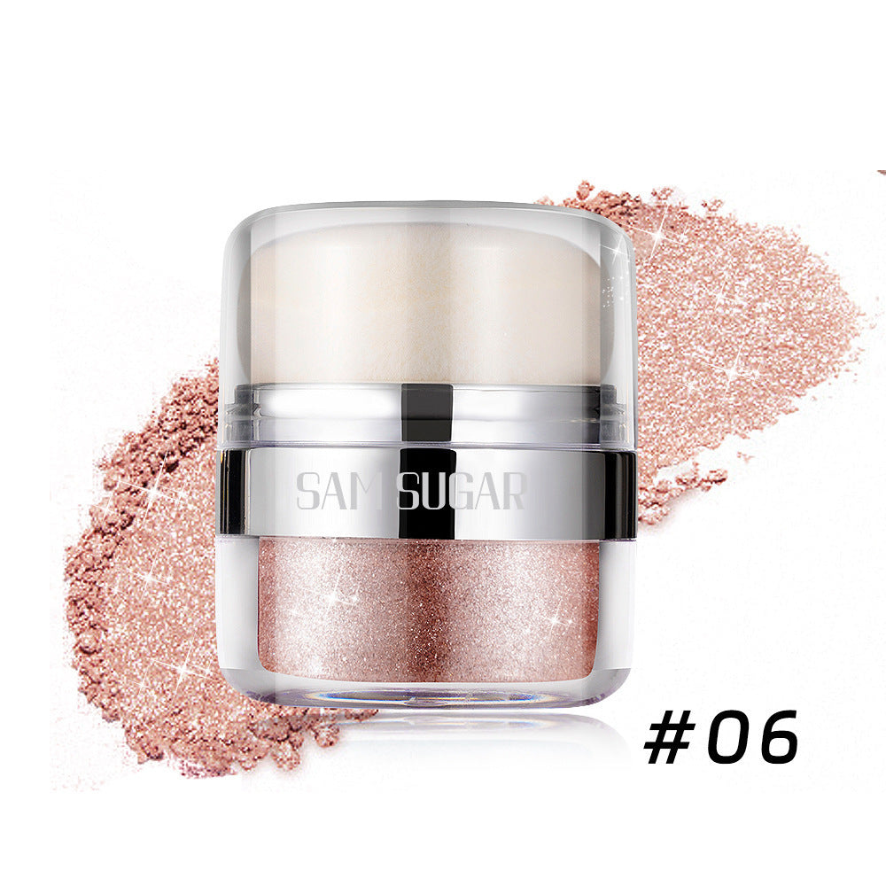 SAM SUGAR Air Cushion Highlight Glitter Powder Multifunctional Three-dimensional Repair Brightening Shimmer Eyeshadow Body Pat Powder
