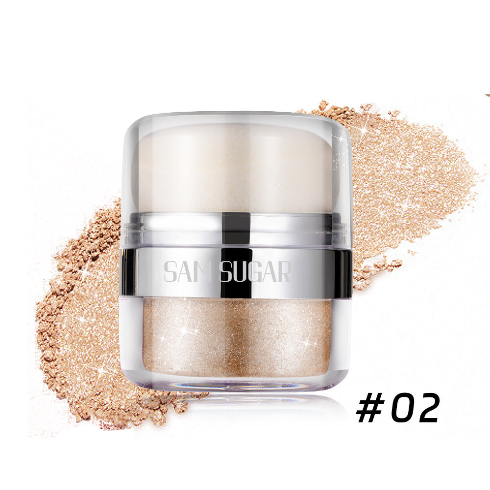 SAM SUGAR Air Cushion Highlight Glitter Powder Multifunctional Three-dimensional Repair Brightening Shimmer Eyeshadow Body Pat Powder